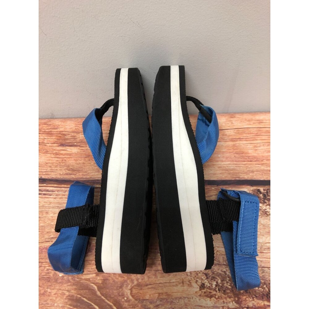 Teva Original Platform Sandals Ankle Strap Blue Black Womens 6 (7m54) - Picture 6 of 10